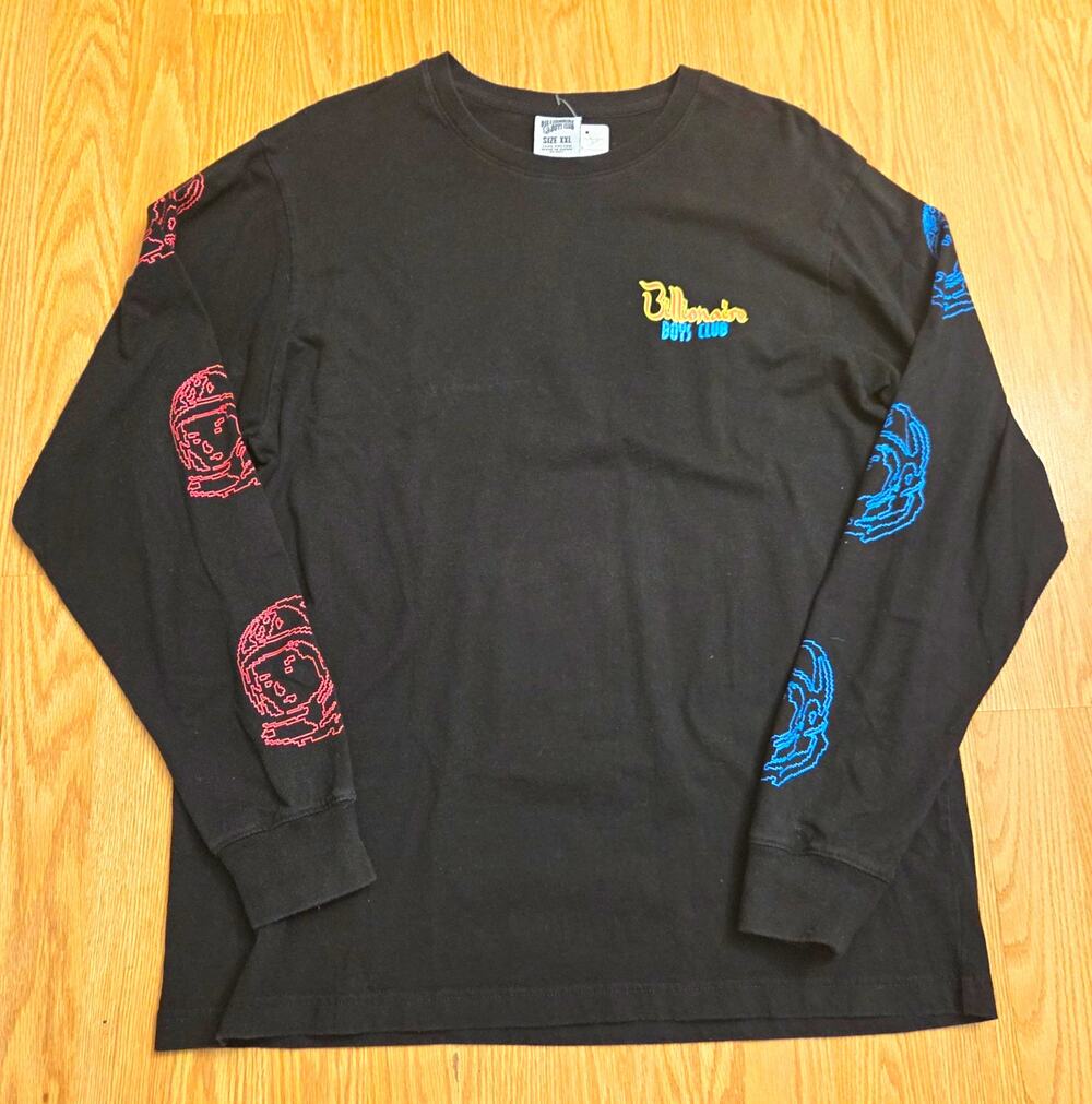 Billionaire Boys Club BBC Long Sleeve Shirt XXL Black Multicolor Graphic